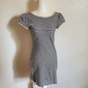 Juicy Couture Black and White Striped Dress Large